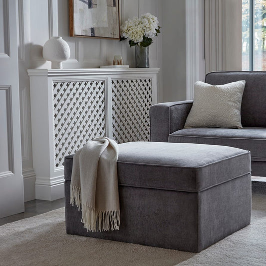 Soho Ottoman Storage Pouffe - Grey - DUSK