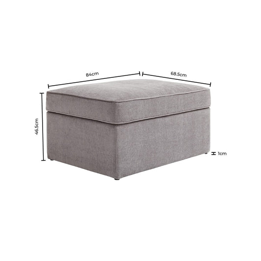 Soho Ottoman Storage Pouffe - Grey - DUSK