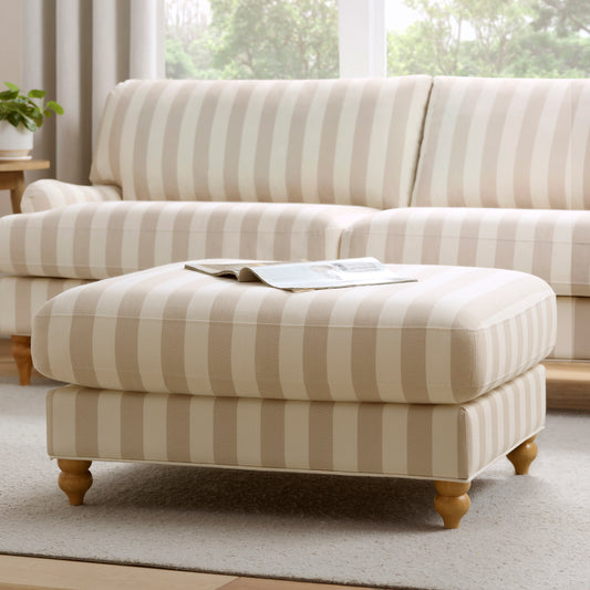 Hampshire Pouffe - Natural Stripe