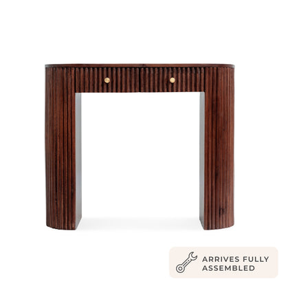 Finley Mango Wood Dressing Table Console - Walnut