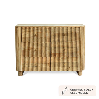 Finley Mango Wood 6 Drawer Chest - Natural