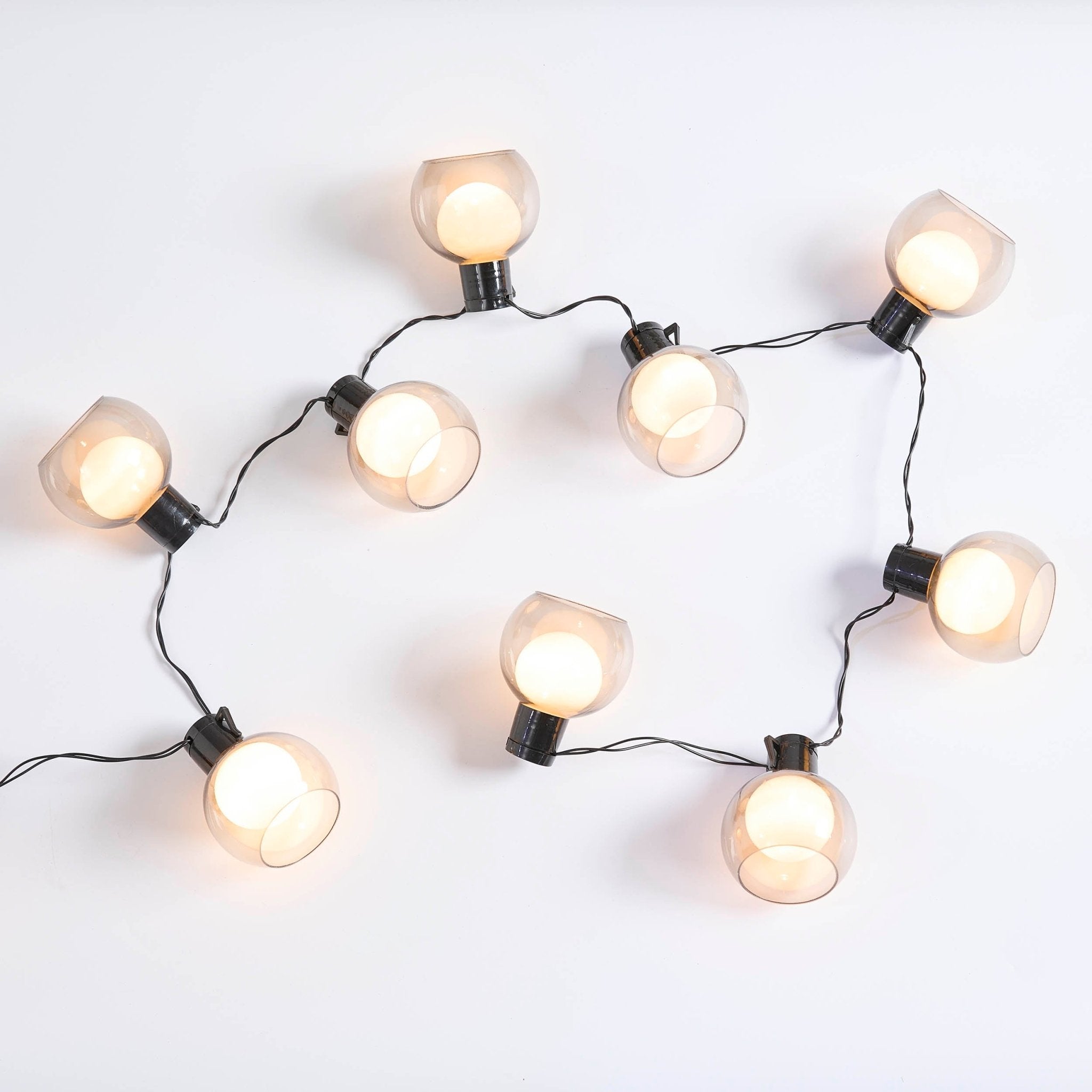 10 Outdoor Battery Firefly Festoon Lights - White - DUSK