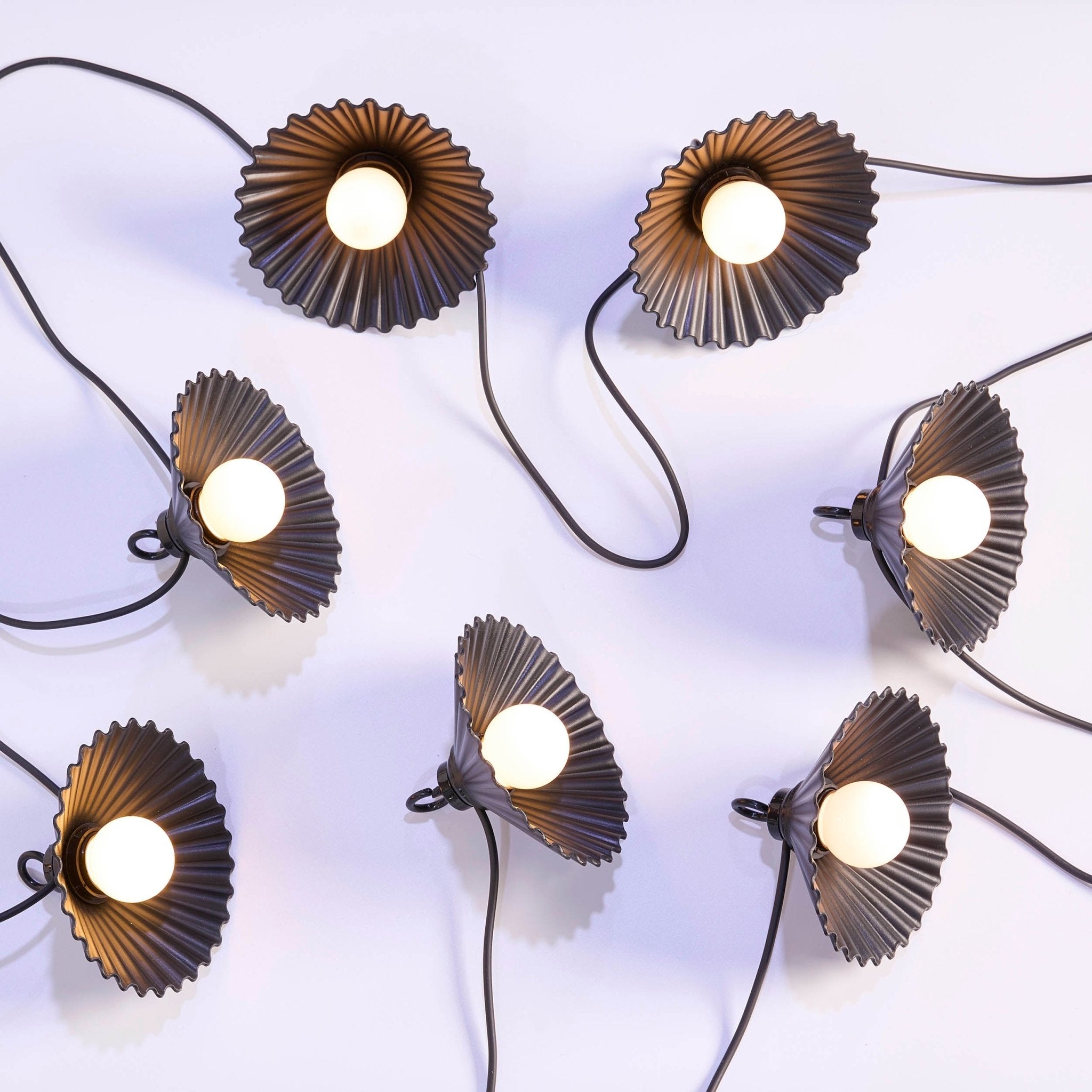 10 Outdoor Plug In Flower String Lights - White - DUSK