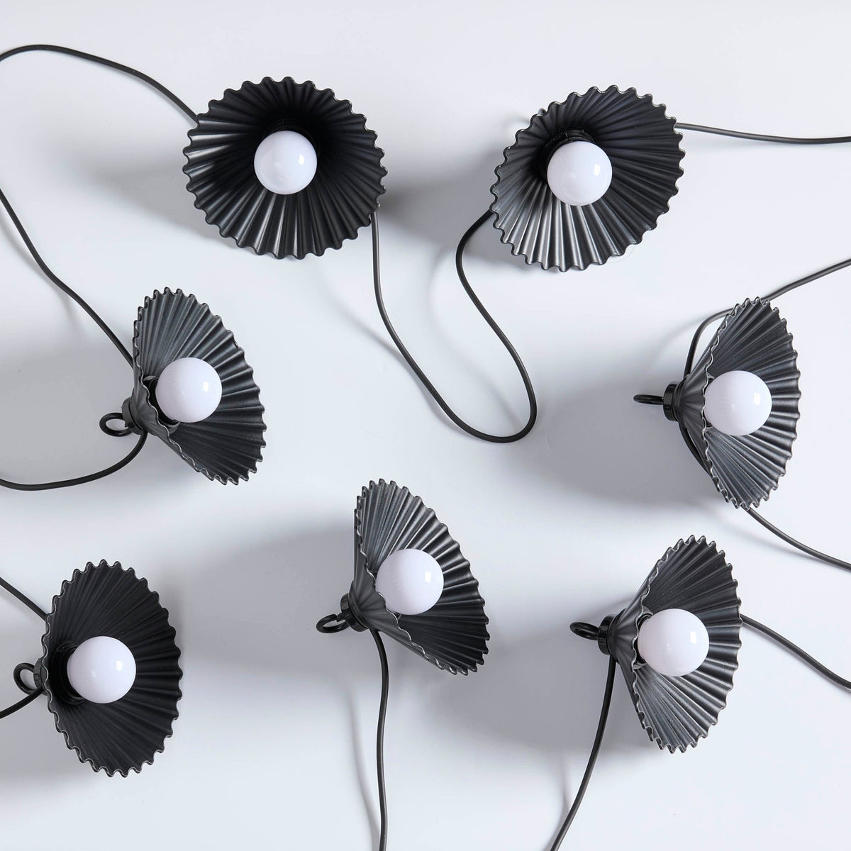 10 Outdoor Plug In Flower String Lights - White - DUSK