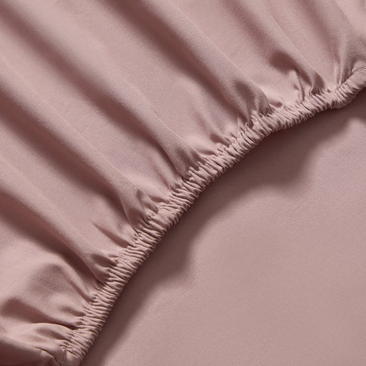 200 Thread Count Plain - Dye Fitted Sheet - Blush - DUSK