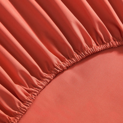 200 Thread Count Plain - Dye Fitted Sheet - Burnt Orange - DUSK