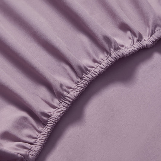 200 Thread Count Plain - Dye Fitted Sheet - Heather - DUSK