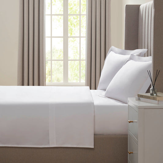 400TC Sateen Sheets & Pillowcase Bundle - White