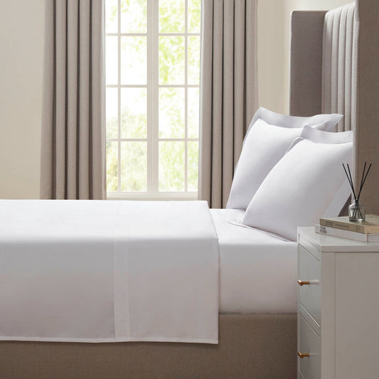 400TC Sateen Sheets & Pillowcase Bundle - White - DUSK