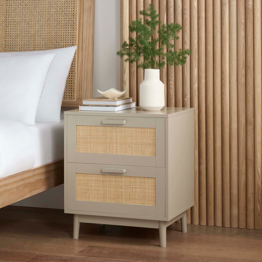 Isla Bedside Table - Taupe