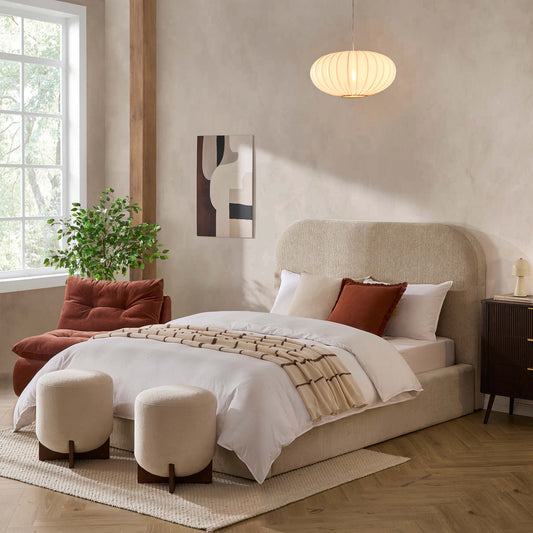 Aintree Ottoman Storage Bed - Textured Oatmeal