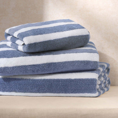 Algarve Luxury Stripe Towel Collection - French Blue