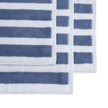 Algarve Luxury Stripe Towel Collection - French Blue