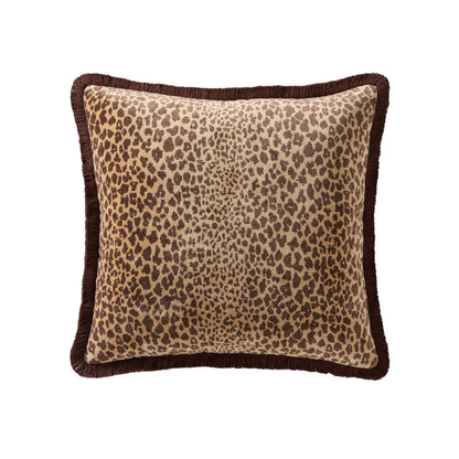 Alysa Leopard Luxury Velvet Cushion Cover - Brown