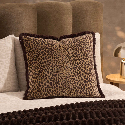 Alysa Leopard Luxury Velvet Cushion Cover - Brown