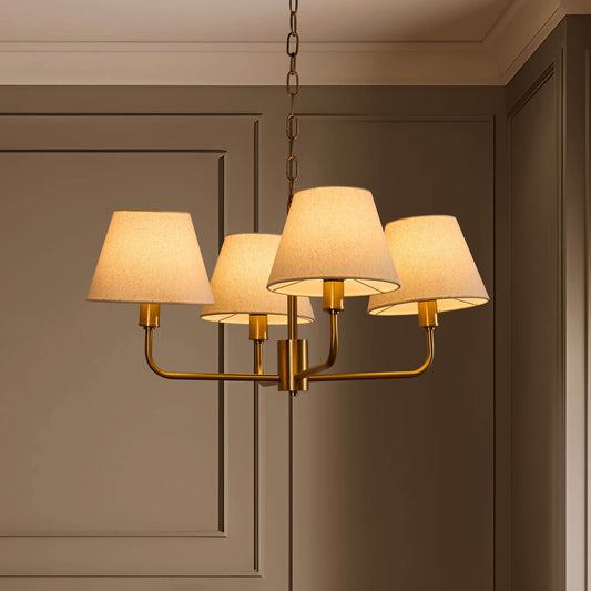 April 4 Light Pendant Chandelier - White/Bronze