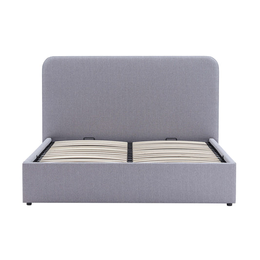 Ascot Ottoman Storage Bed - Woven Light Grey