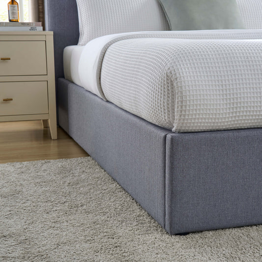 Ascot Ottoman Storage Bed - Woven Light Grey