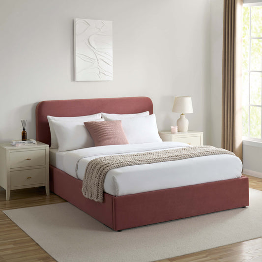 Ascot Ottoman Storage Bed - Dusky Pink