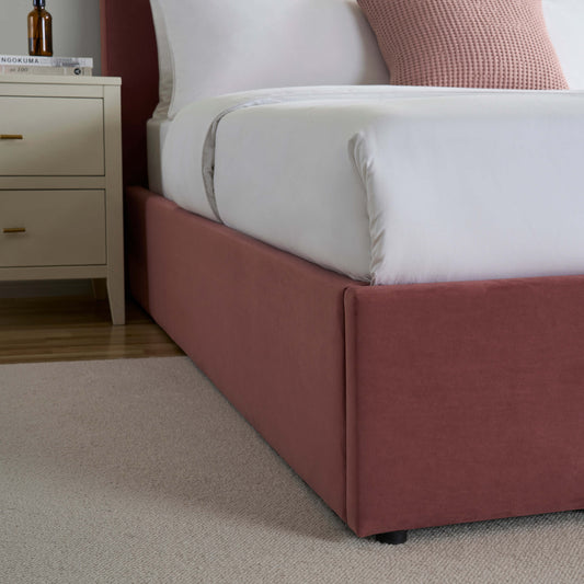 Ascot Ottoman Storage Bed - Dusky Pink