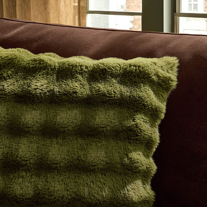Super Soft Bobble Faux Fur Cushion Cover - Green