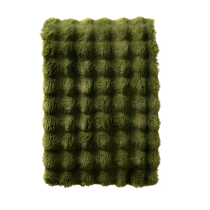 Super Soft Bobble Faux Fur Throw - Green