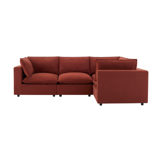 Boston Small Right Hand L-Shape Sofa - Rust