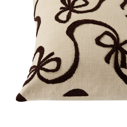 Tufted Bow Cushion Cover - Natural