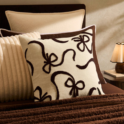 Tufted Bow Cushion Cover - Natural