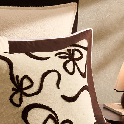 Tufted Bow Cushion Cover - Natural