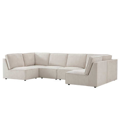 Brooklyn Armless U-Shape Sofa - Chenille Ivory