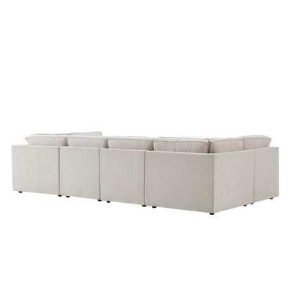 Brooklyn Armless U-Shape Sofa - Chenille Ivory