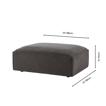 Brooklyn Pouffe - Chenille Ash Grey