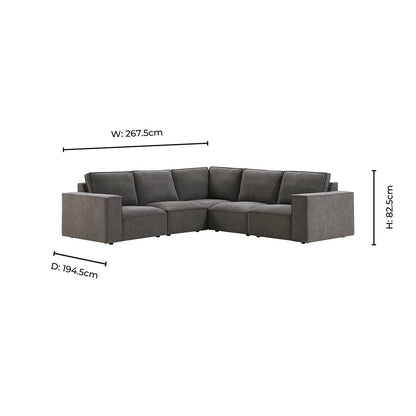 Brooklyn Left Hand Corner Sofa - Chenille Ash Grey