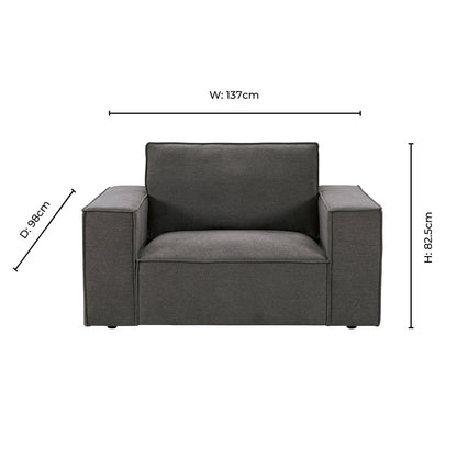 Brooklyn Loveseat - Chenille Ash Grey