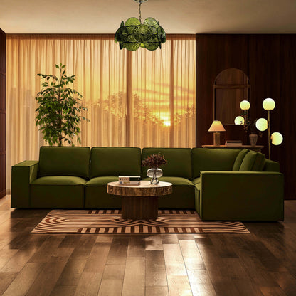 Brooklyn Large Right Hand L-Shape Sofa  - Muted Moss