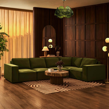 Brooklyn Large Right Hand L-Shape Sofa  - Muted Moss