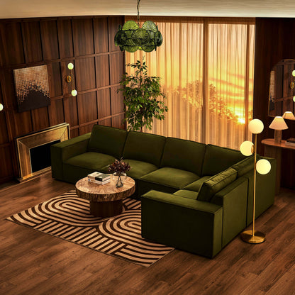 Brooklyn Large Right Hand L-Shape Sofa  - Muted Moss