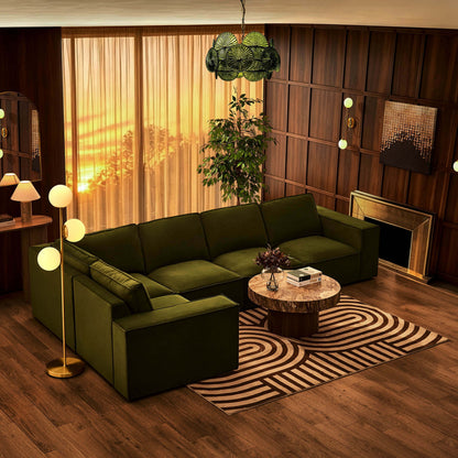 Brooklyn Large Left Hand L-Shape Sofa  - Muted Moss