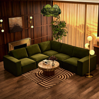 Brooklyn Right Hand Corner Sofa - Muted Moss