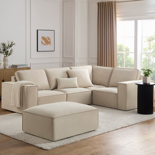 Brooklyn Small Right Hand L-Shape Sofa - Stone