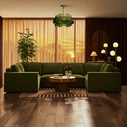 Brooklyn U-Shape Sofa - Muted Moss