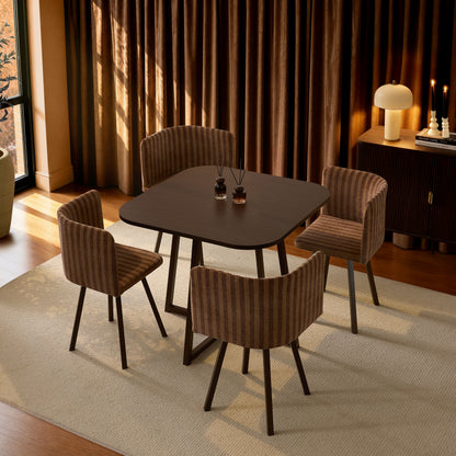 Ava Dining Chair Set - Toffee Stripe
