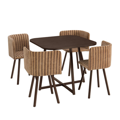 Ava Dining Chair Set - Toffee Stripe
