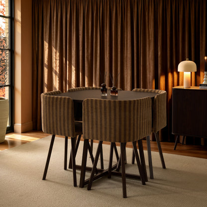 Ava Dining Chair Set - Toffee Stripe