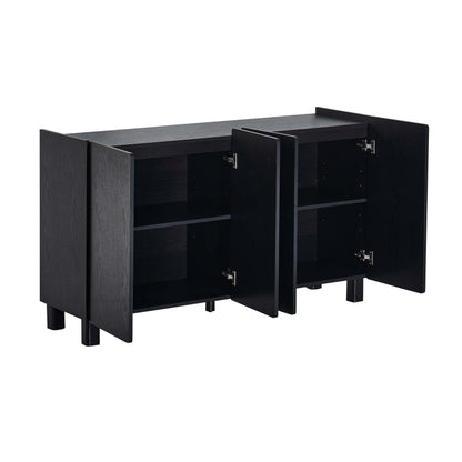 Avalon 4 Door Sideboard - Black Wood Effect