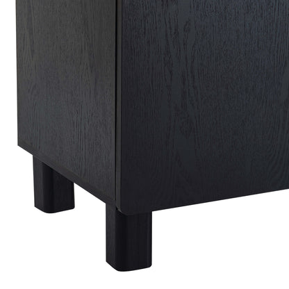 Avalon 4 Door Sideboard - Black Wood Effect