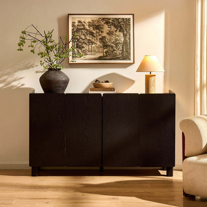 Avalon 4 Door Sideboard - Black Wood Effect