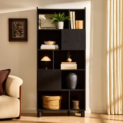 Avalon Shelving Unit - Black Wood Effect