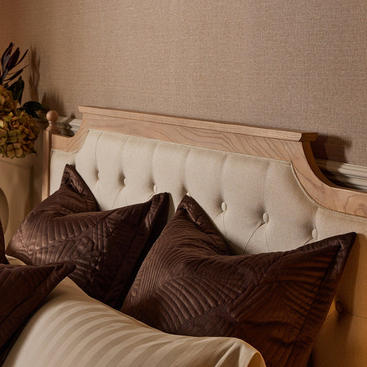 Valletta Leaf Matelasse Cushion Cover - Chocolate